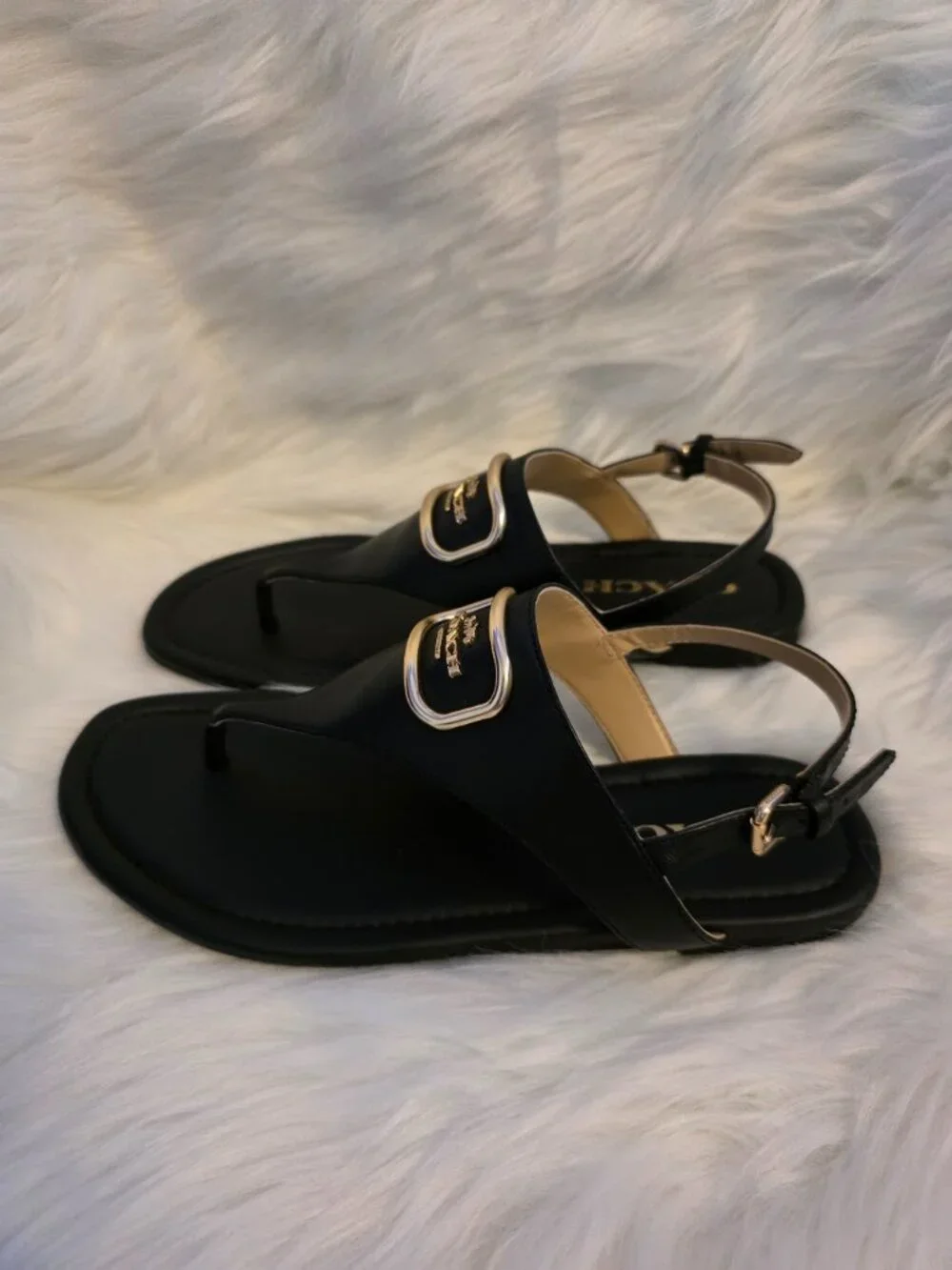 COACH Jordin Leather Sandals w Box - Size 6 - Picture 5 of 7